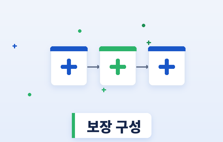 질병보험 보장 구성 - 진단비 입원 수술 일러스트